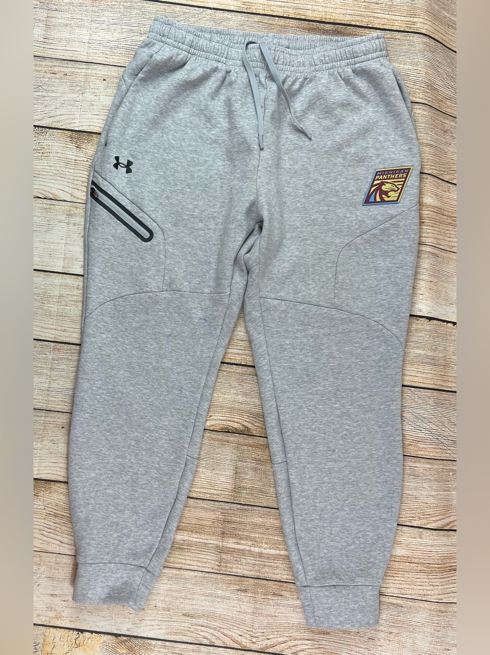 Under Armour Michigan Panthers UFL Grey Jogger Sweatpants Size Large